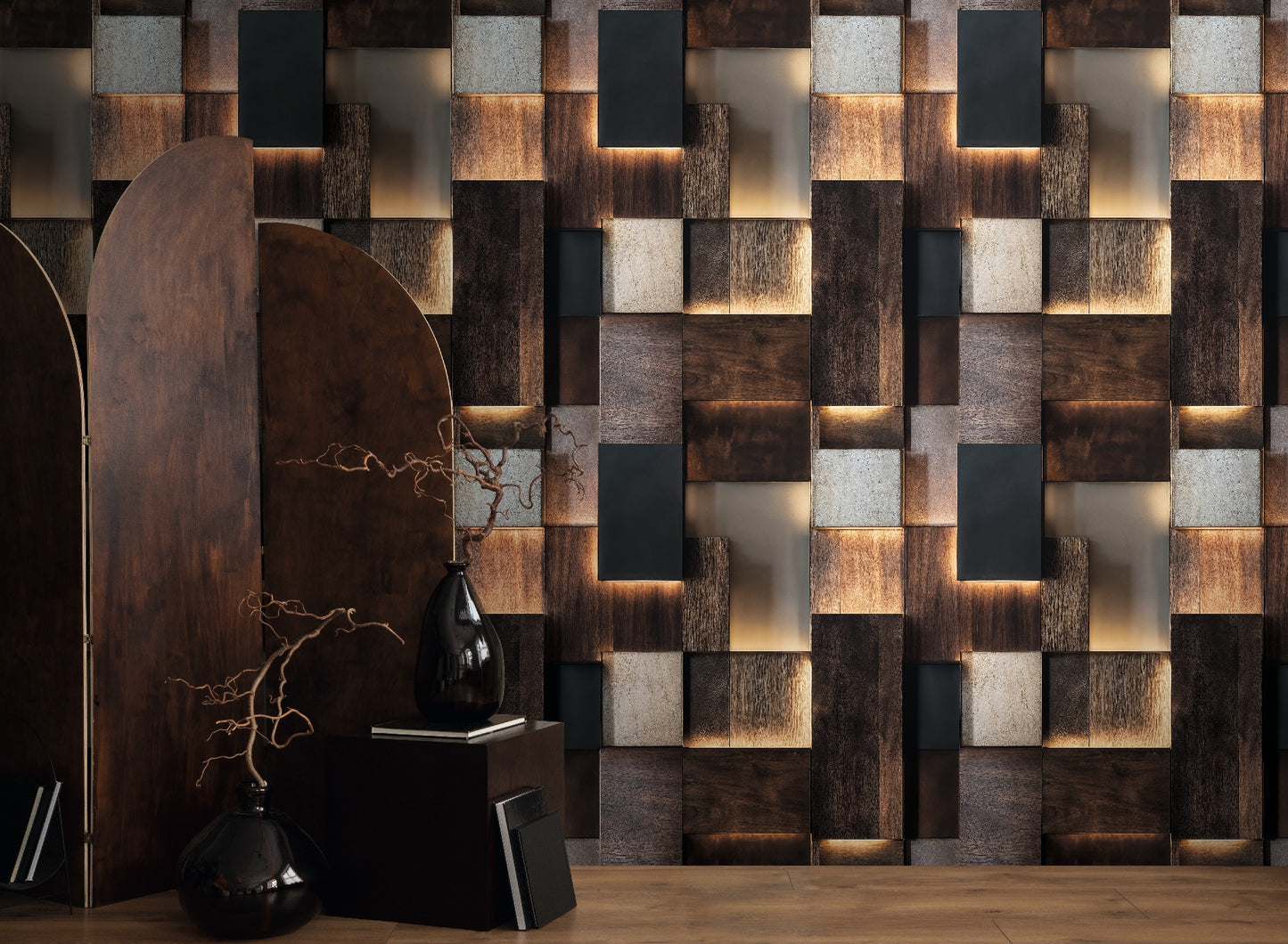 Carta da parati Wood Panels | pannello digitale in TNT