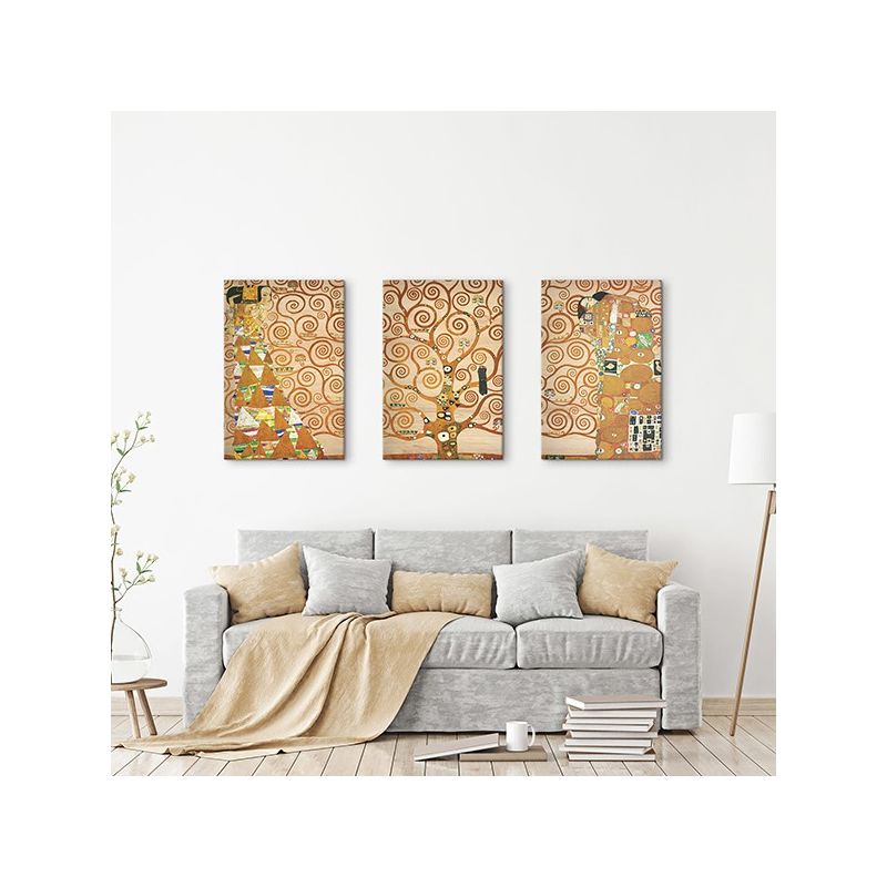 Quadro moderno trittico Albero della Vita Klimt